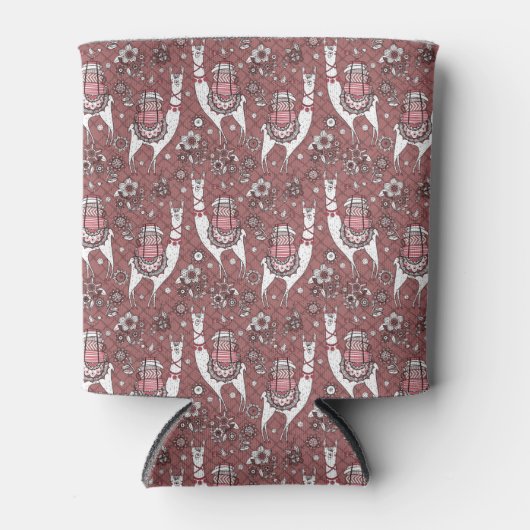 Funny Llamas Pattern Blikjeskoeler (Voorkant)