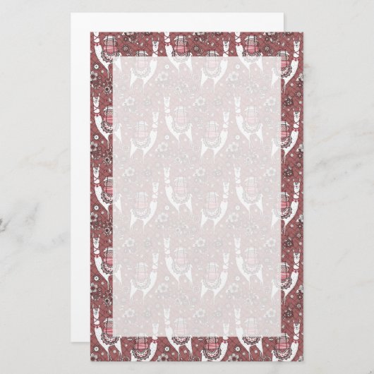 Funny Llamas Pattern Briefpapier (Voorkant / Achterkant)