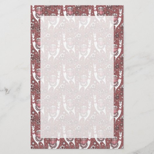 Funny Llamas Pattern Briefpapier (Voorkant)