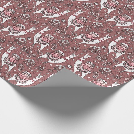 Funny Llamas Pattern Cadeaupapier (Hoek)