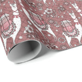 Funny Llamas Pattern Cadeaupapier (Rol Hoek)