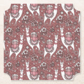 Funny Llamas Pattern Kartonnen Onderzetters (Voorkant)