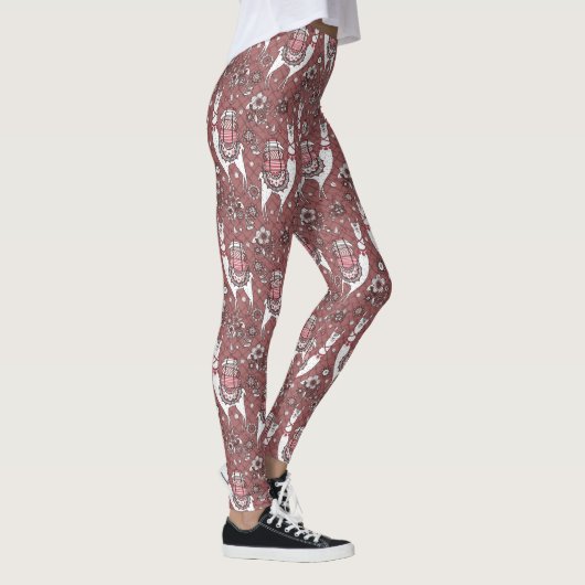 Funny Llamas Pattern Leggings (Rechts)