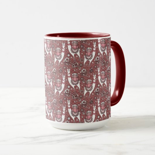 Funny Llamas Pattern Mok (Voorkant rechts)