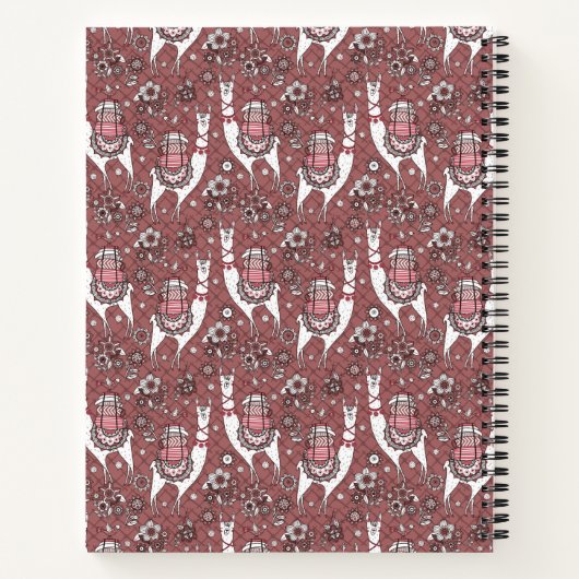 Funny Llamas Pattern Notitieboek (Achterkant)