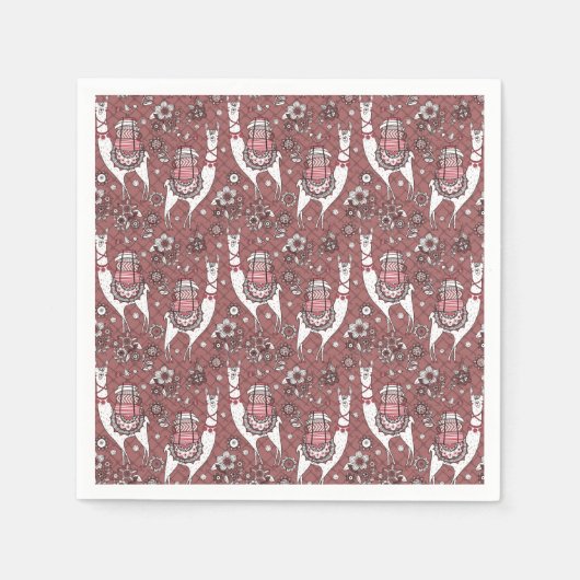 Funny Llamas Pattern Servet (Voorkant)