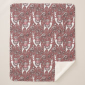 Funny Llamas Pattern Sherpa Deken (Voorkant)