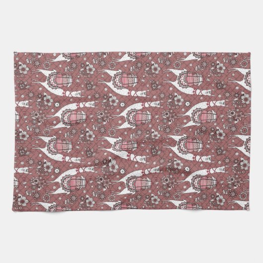 Funny Llamas Pattern Theedoek (Horizontaal)