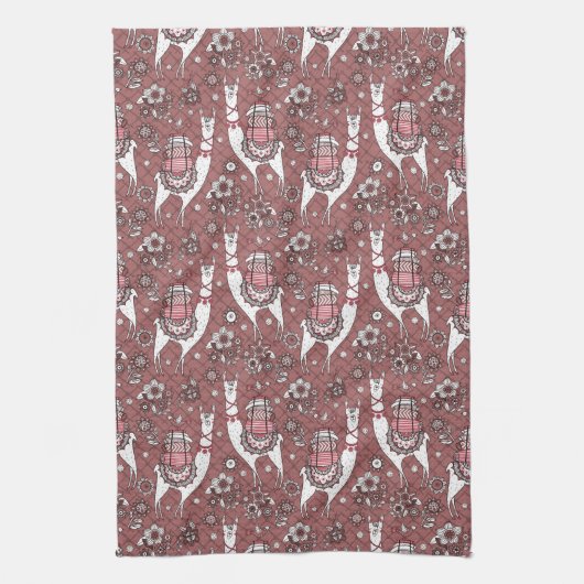 Funny Llamas Pattern Theedoek (Verticaal)
