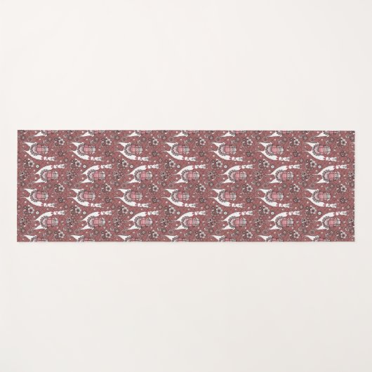 Funny Llamas Pattern Yogamat (Voorkant (horizontaal))
