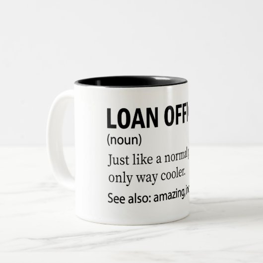Funny Loan Officer Definition Two-Tone Coffee Mok (Voorkant links)