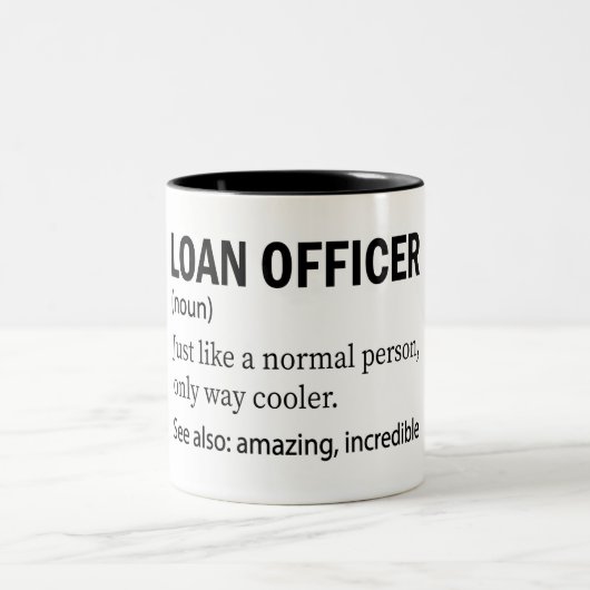 Funny Loan Officer Definition Two-Tone Coffee Mok (Center)
