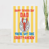Funny Lobster Amalfi Yellow Stripe Vaderdag Kaart (Voorkant)