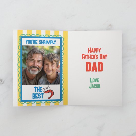 Funny Lobster Amalfi Yellow Stripe Vaderdag Kaart (Binnen)