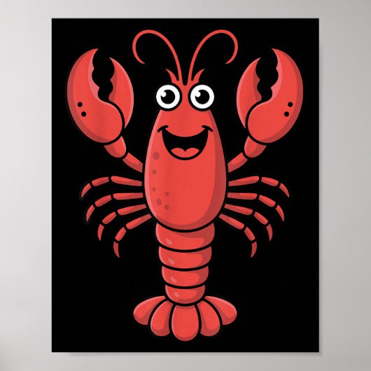 Funny Lobster Art For Men Women Kids Toddlers Lobs Poster (Voorkant)