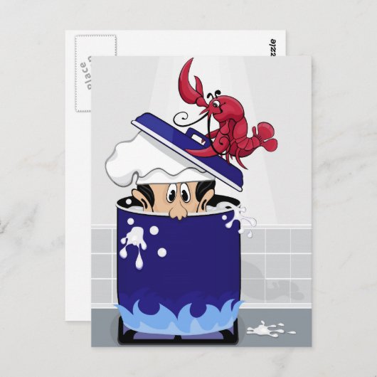 Funny Lobster Briefkaart (Voorkant / Achterkant)