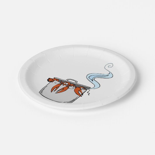 Funny Lobster in een Pot Papieren Bordje (Gekanteld)
