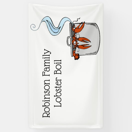 Funny Lobster in een Pot Spandoek (Verticaal)