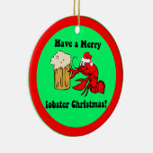 Funny lobster Kerstmis Keramisch Ornament (Rechts)