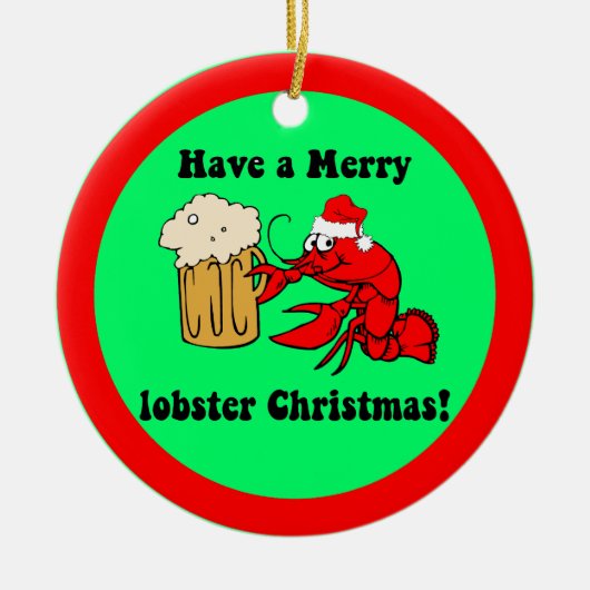 Funny lobster Kerstmis Keramisch Ornament (Voorkant)