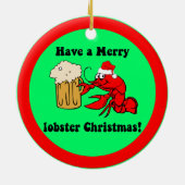Funny lobster Kerstmis Keramisch Ornament (Achterkant)