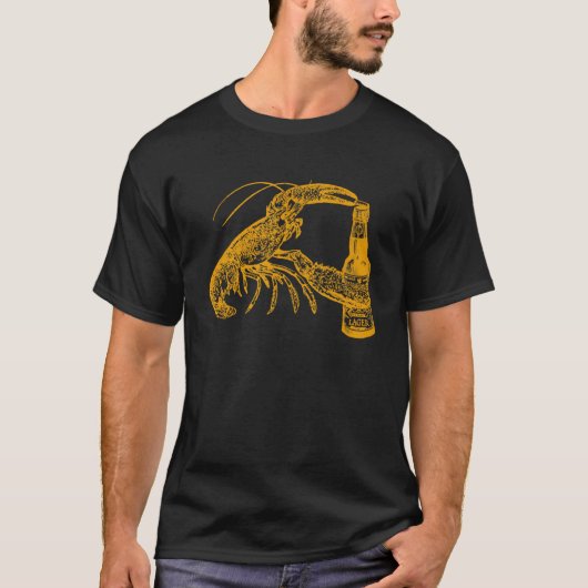 Funny Lobster Open Beer Happy Beer Dag Drink Pu T-shirt (Voorkant)