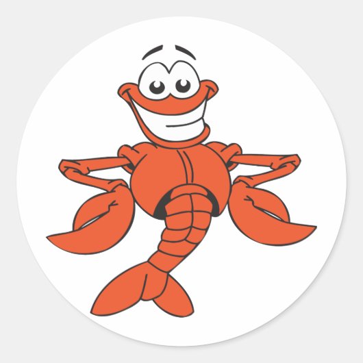 Funny Lobster Ronde Sticker (Voorkant)