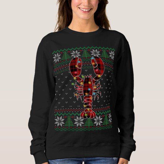 Funny Lobster Ugly Sweater Christmas Animals Light (Voorkant)