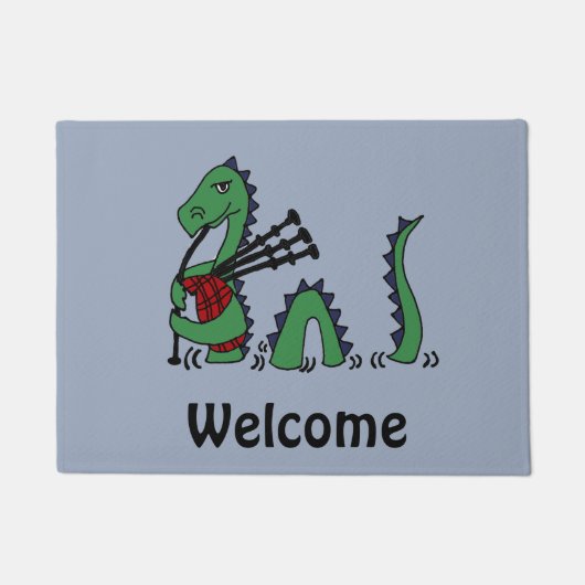 Funny Loch Ness Monster die Bagpipe Doormat Deurmat (Voorkant)