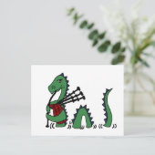 Funny Loch Ness Monster die Bagpipes afspeelt Briefkaart (Staand voorkant)