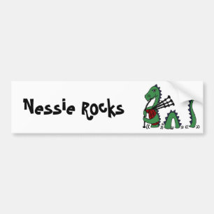 Funny Loch Ness Monster die Bagpipes afspeelt Bumpersticker