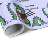 Funny Loch Ness Monster die Bagpipes afspeelt Cadeaupapier (Rol Hoek)