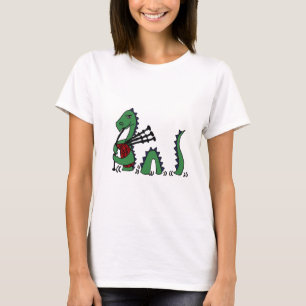 Funny Loch Ness Monster die Bagpipes afspeelt T-shirt
