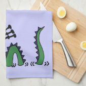 Funny Loch Ness Monster die Bagpipes afspeelt Theedoek (Quarter Fold)