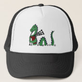 Funny Loch Ness Monster die Bagpipes afspeelt Trucker Pet (Voorkant)