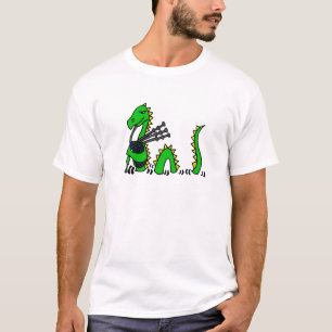 Funny Loch Ness Monster die Blauwe Bagpipes afspee T-shirt