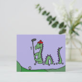Funny Loch Ness Monster die Golf speelt Briefkaart (Staand voorkant)