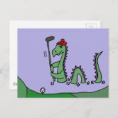 Funny Loch Ness Monster die Golf speelt Briefkaart (Voorkant / Achterkant)