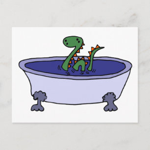 Funny Loch Ness Monster in Bathtub Briefkaart