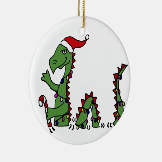 Funny Loch Ness Monster in Santa Hat Kerstmis Keramisch Ornament (Rechts)