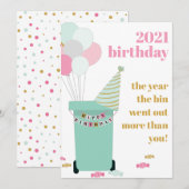 Funny Lockdown Covid Trash Bin Birthday Kaart (Voorkant / Achterkant)