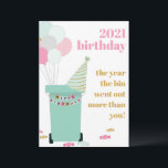 Funny Lockdown Covid Trash Bin Birthday Kaart<br><div class="desc">Funny Lockdown Covid Trash Bin Birthday Kaart</div>