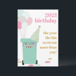 Funny Lockdown Covid Trash Bin Birthday Kaart<br><div class="desc">Funny Lockdown Covid Trash Bin Birthday Kaart</div>
