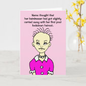 Funny Lockdown First Haircut Vrouw Birthday Card Kaart (Gele Bloem)