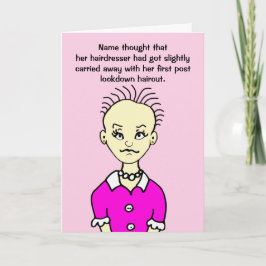 Funny Lockdown First Haircut Vrouw Birthday Card Kaart