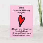 Funny Lockdown Valentijnsdag Card Kaart (Voorkant)