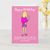 Funny Lockdown Woman Panic Buys Prosecco Birthday Kaart (Gele Bloem)