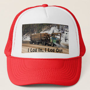 Funny Log in - Logout Logging Trucker Art Trucker Pet