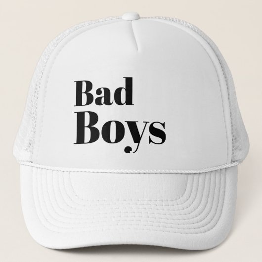 Funny LOL Baseball Novelty BAD BOYS Trucker Pet (Voorkant)