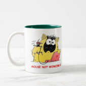 Funny LOL Cat and Mouse Tweekleurige Koffiemok (Links)